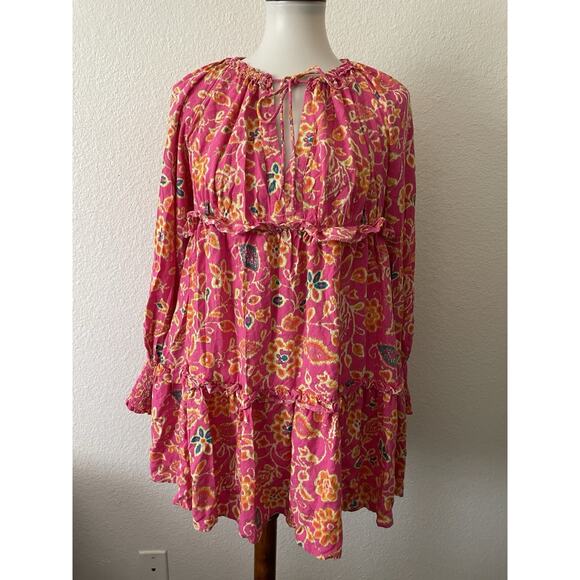 Revolve House of Harlow 1960 Dress Mini Print Tiered Babydoll Boho - Picture 1 of 15